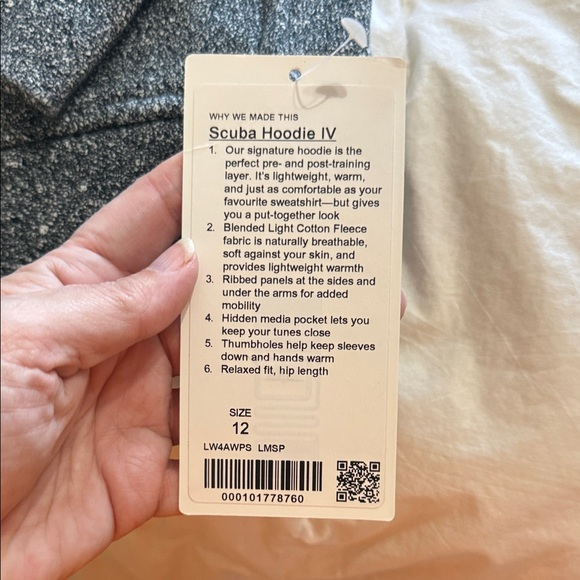 Lululemon Black and White speckled scuba IV Jacket full zip hoodie NEW 12 NWT - Picture 3 of 10